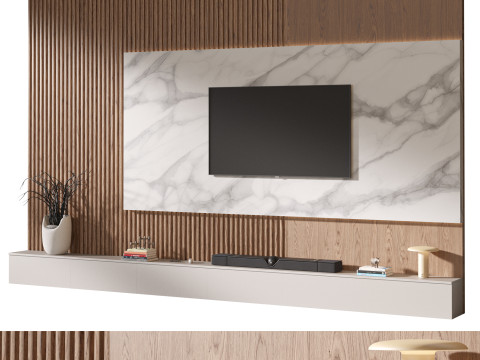 TV wall set 01 3Dモデル