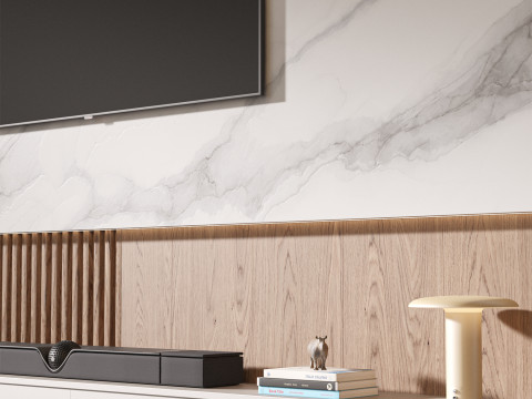 TV wall set 01 Modello 3D