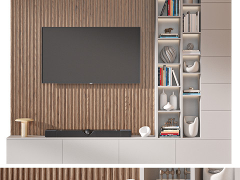 TV wall set 02 3Dモデル