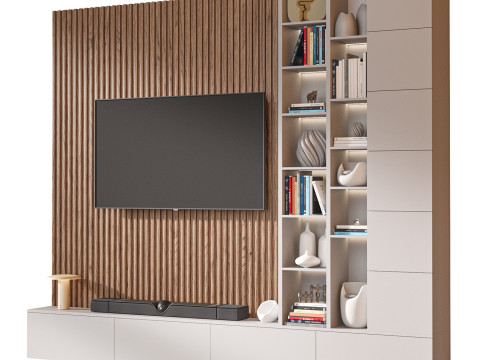 TV wall set 02 3D Model