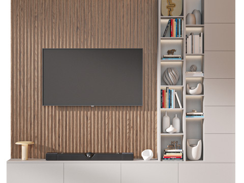 TV wall set 02 3D Model