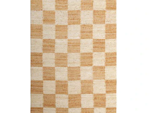 IvoryRiley Natural and Bleached Checkered Jute Rug Briaded Jute Handloom Rugs 3D Model
