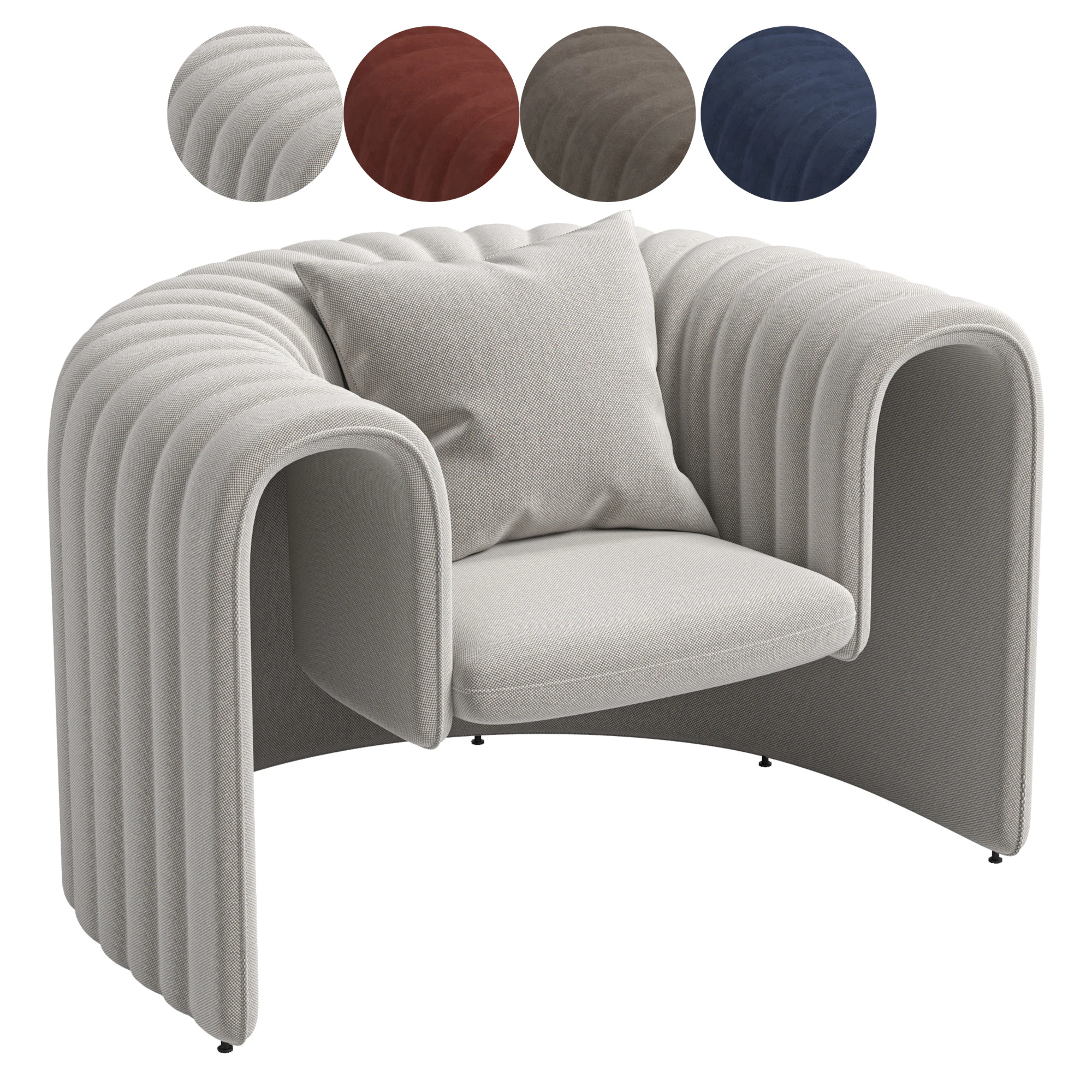 REMNANT Armchair By Sancal 3D Model .c4d .max .obj .3ds .fbx .stl .blend 