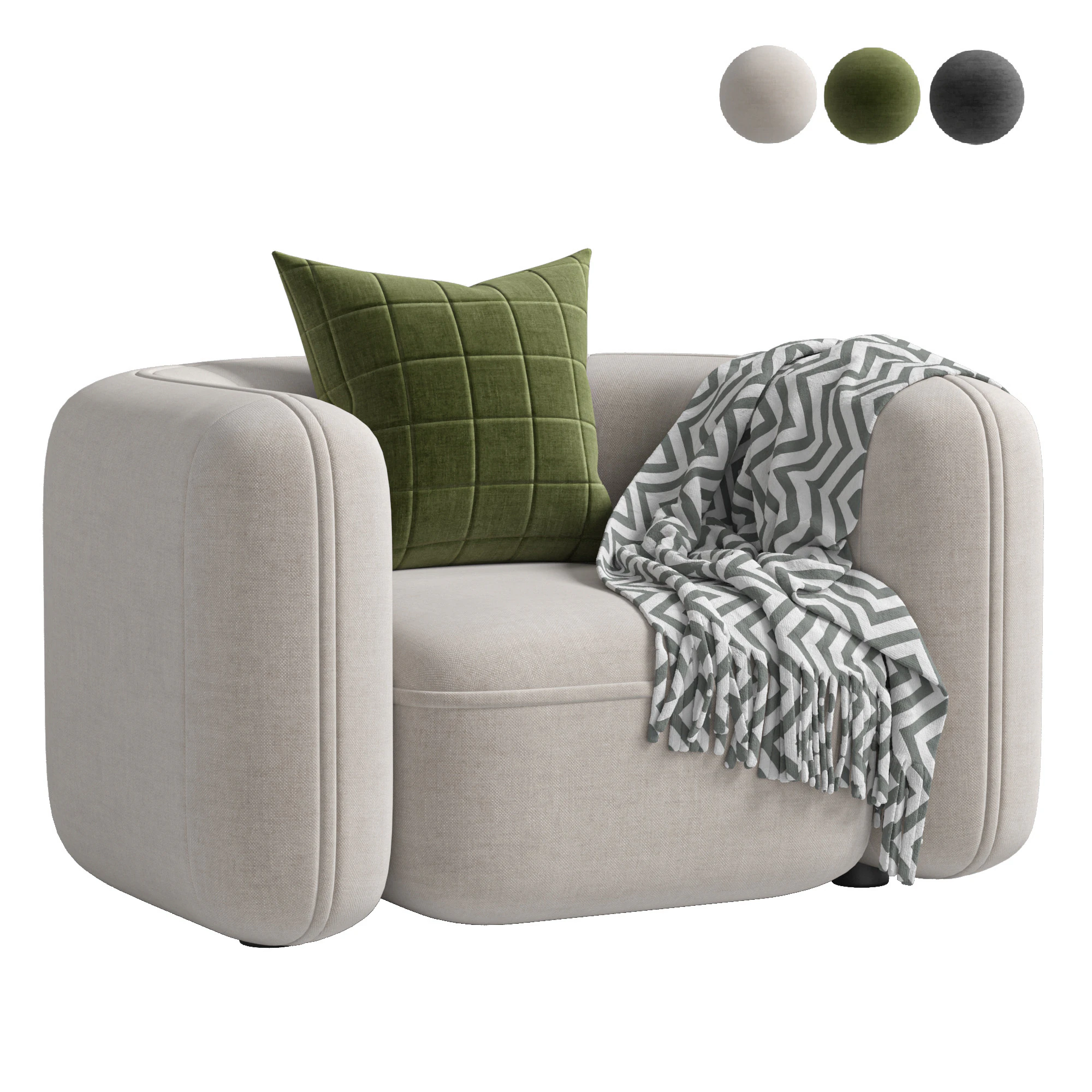 Armchair ROYALTY 20 by Luzaro 3D Model .c4d .max .obj .3ds .fbx .stl .blend 