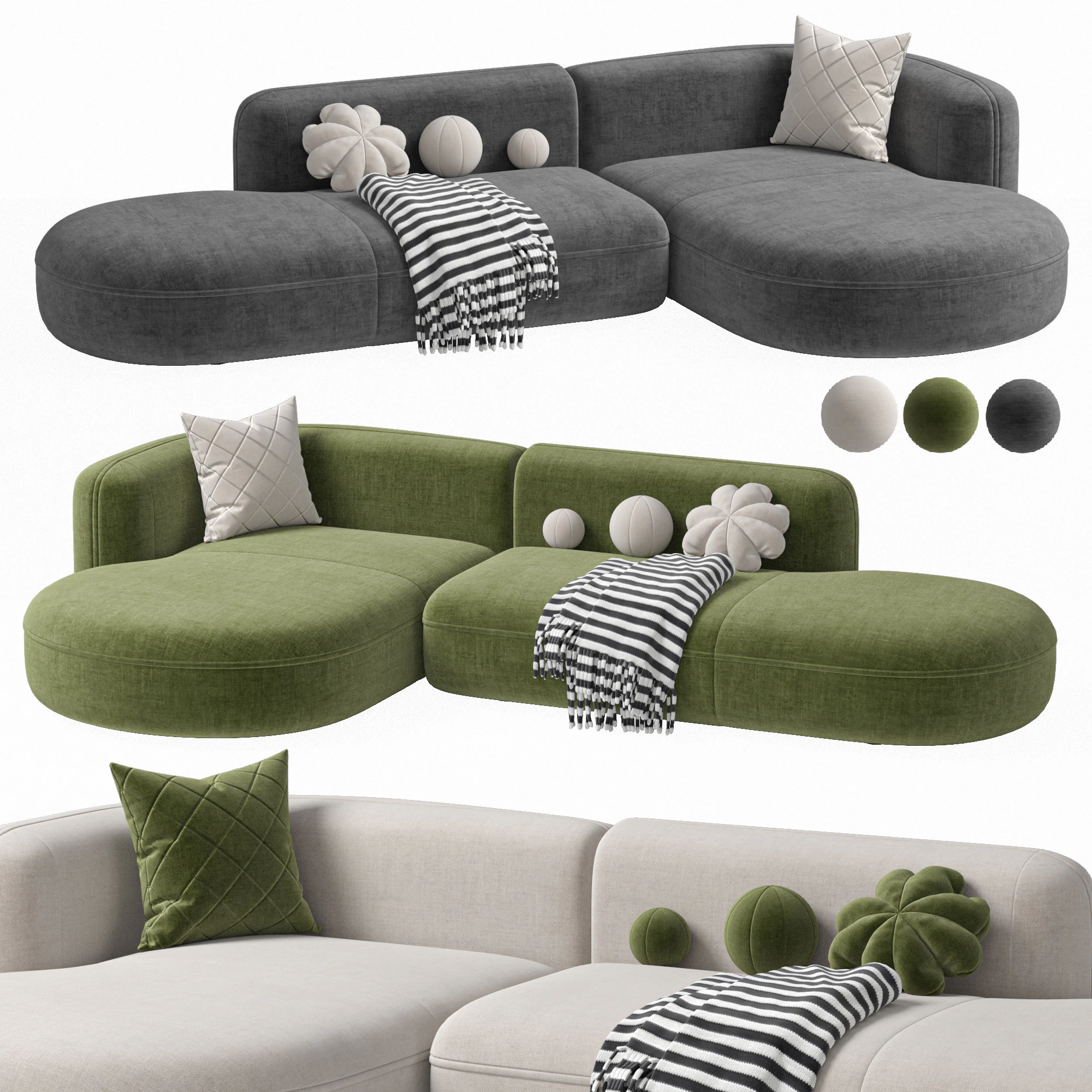 Sofa ROYALTY 20 by Luzaro Configuration 1 3D Model .c4d .max .obj .3ds .fbx .stl .blend 