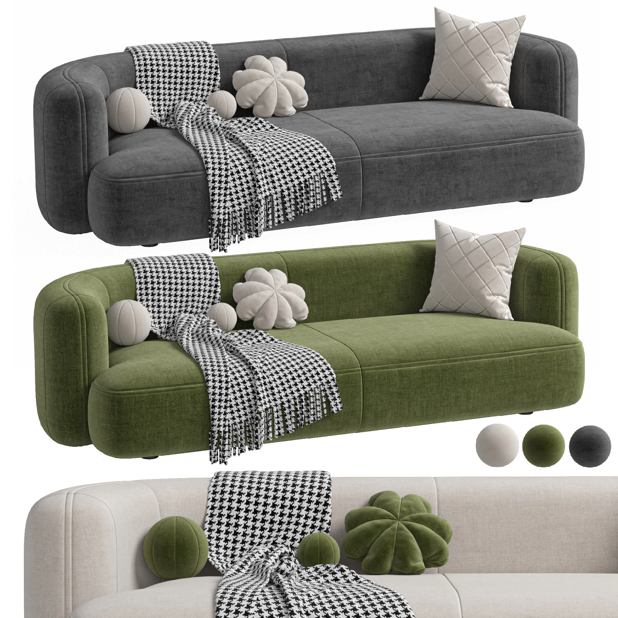 Sofa ROYALTY 20 by Luzaro Configuration 2 3D Model .c4d .max .obj .3ds .fbx .stl .blend 
