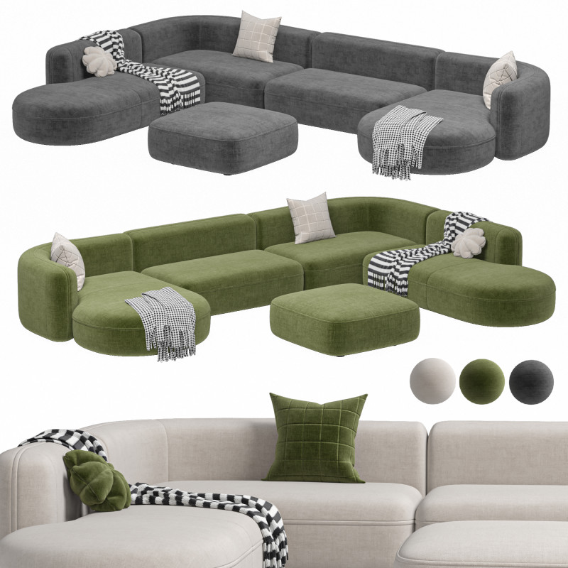 Sofa ROYALTY 20 by Luzaro Configuration 5 3D Model .c4d .max .obj .3ds .fbx .stl .blend 