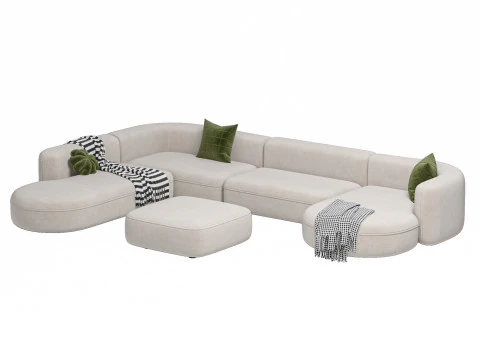 Sofa ROYALTY 20 by Luzaro Configuration 5 3D Model