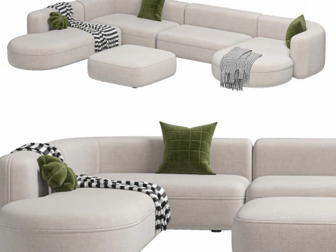Sofa ROYALTY 20 by Luzaro Configuration 5 3D Model