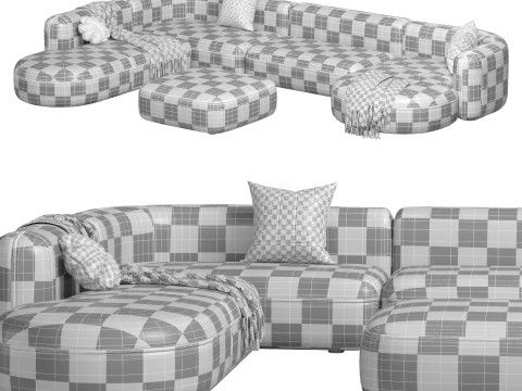 Sofa ROYALTY 20 by Luzaro Configuration 5 3D Model