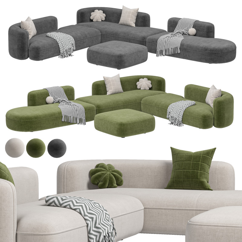 Sofa ROYALTY 20 by Luzaro Configuration 6 Modèle 3D .c4d .max .obj .3ds .fbx .stl .blend 