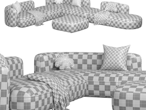 Sofa ROYALTY 20 by Luzaro Configuration 6 Modèle 3D