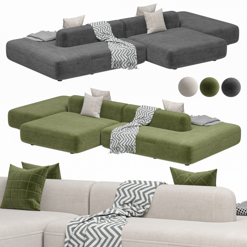 Sofa ROYALTY 20 by Luzaro Configuration 7 Modèle 3D .c4d .max .obj .3ds .fbx .stl .blend 