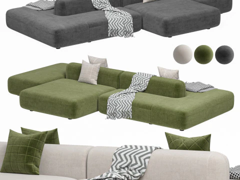 소파 ROYALTY 20 by Luzaro 구성 7 3D 모델