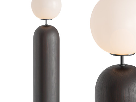Ori Globe Table Lamp With Black Wood Base 3D मॉडल