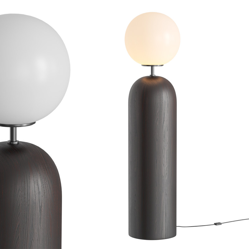 Ori Globe Floor Lamp With Black Wood Base Modello 3D .c4d .max .obj .3ds .fbx .stl .blend 