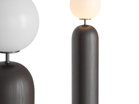 Ori Globe Floor Lamp With Black Wood Base 3D-Modell
