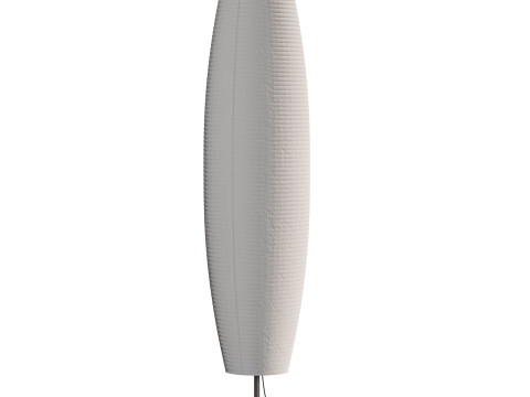 Silver-gray metal round base white paper floor lamp 3D-Modell