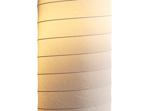 Silver-gray metal round base white paper floor lamp 3D Model