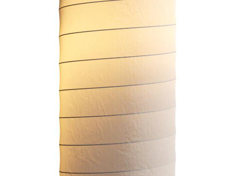 Silver-gray metal round base white paper floor lamp 3D Model