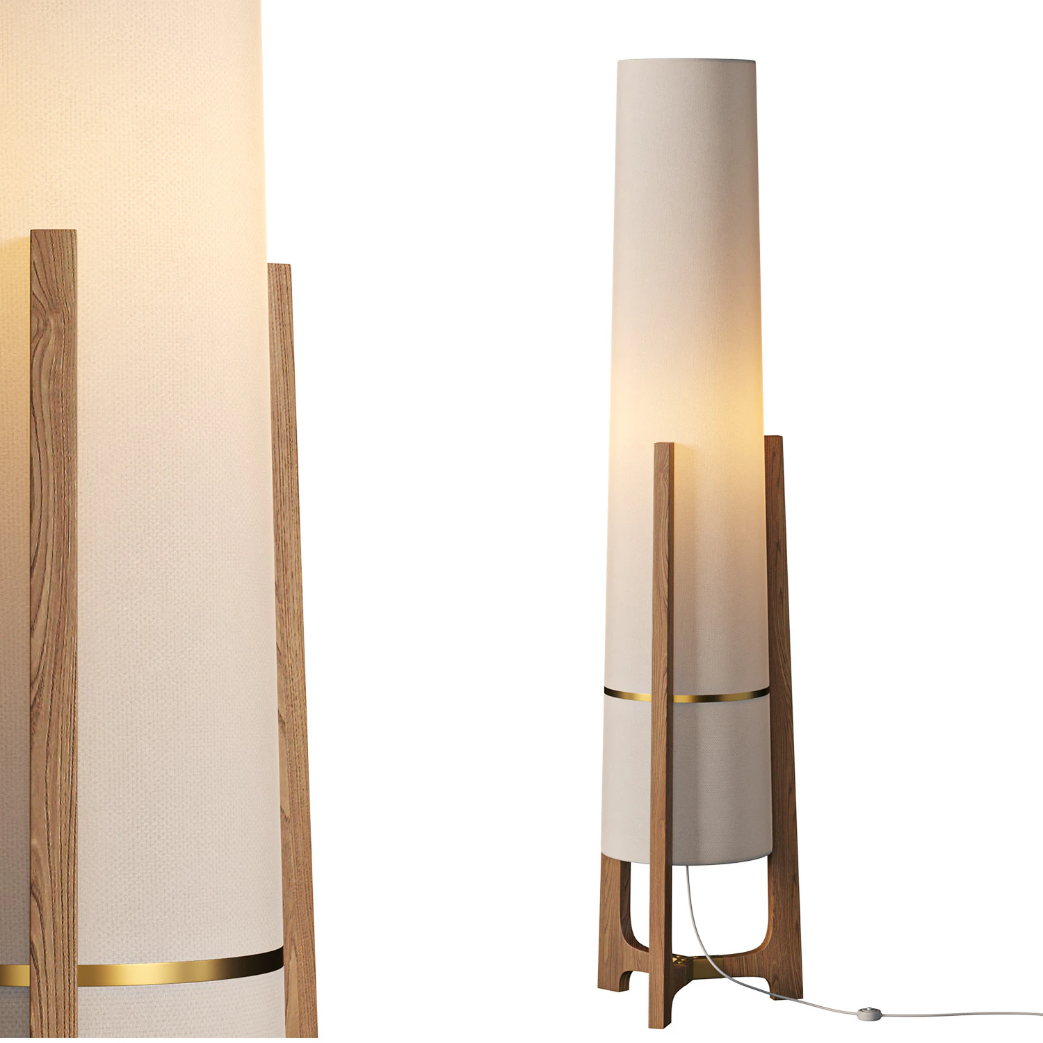 Brass Archer Floor Lamp 3D Model .c4d .max .obj .3ds .fbx .stl .blend 
