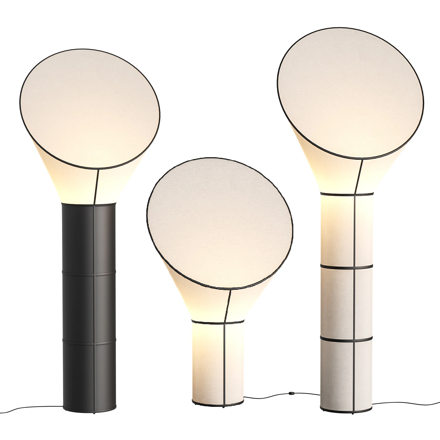 Cylinder Horn Floor Lamp 3D Model .c4d .max .obj .3ds .fbx .stl .blend
