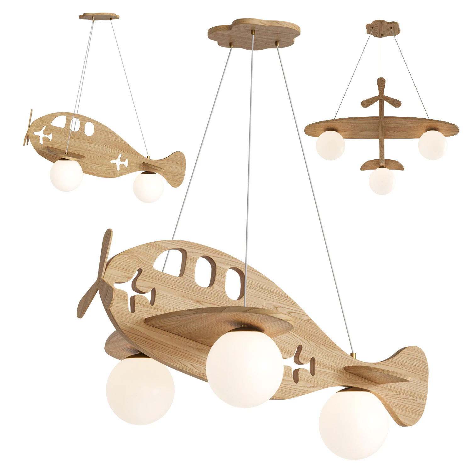 Airplane Pendant Lamp by Vakkerlight 3D Model .c4d .max .obj .3ds .fbx .stl .blend
