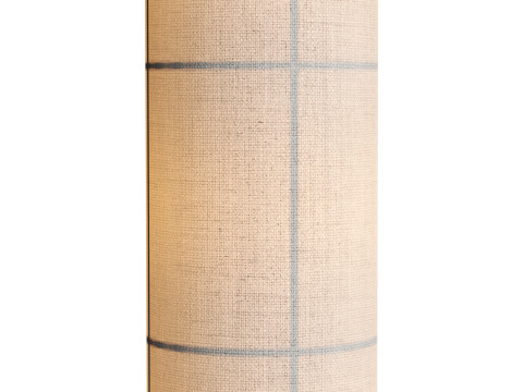 Hana 3 Light Floor Lamp in Black with Natural Linen Shade Modelo 3D