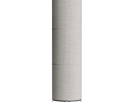 Hana 3 Light Floor Lamp in Black with Natural Linen Shade Modelo 3D