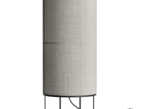 Hana 1 Light Table Lamp in Black with Natural Linen Shade 3D Model