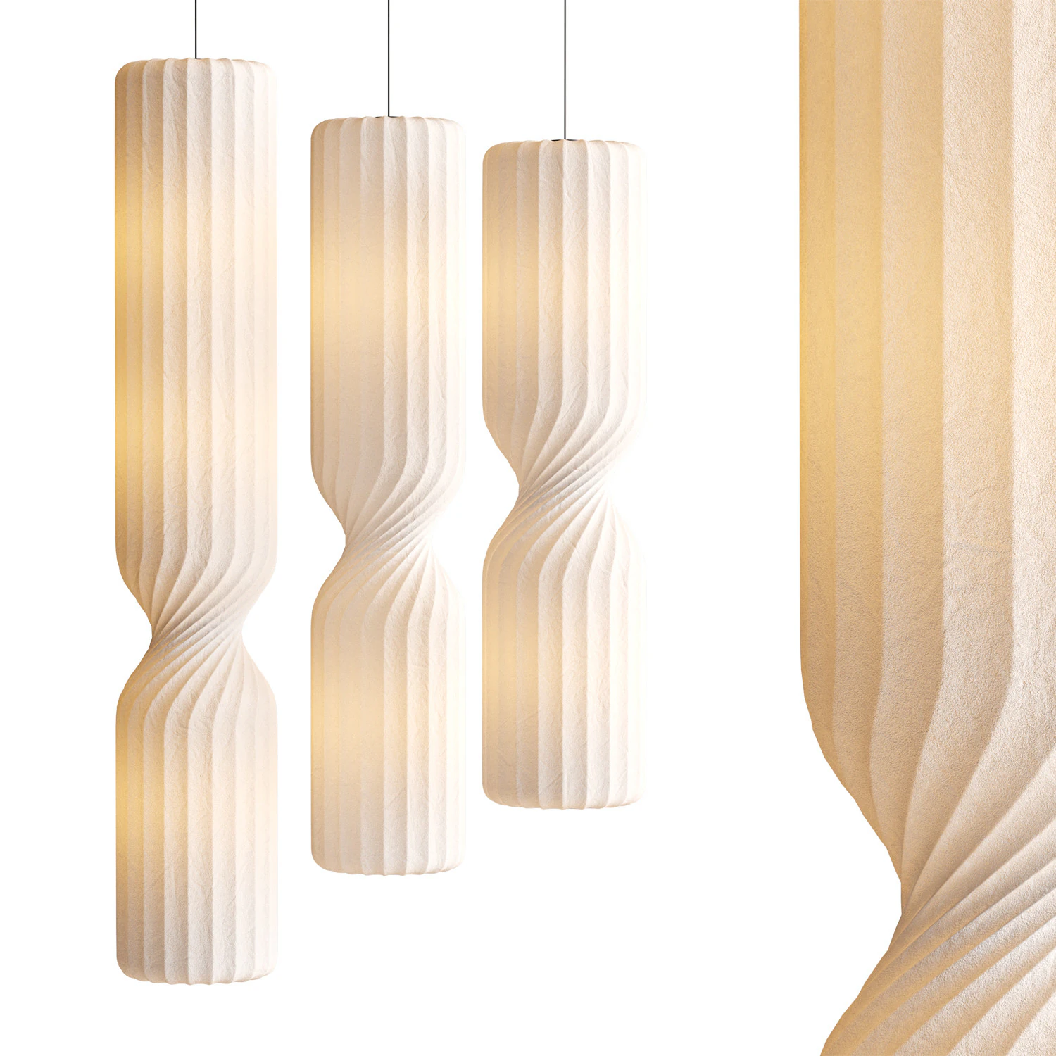 Twist pendent lamp Draai hanglamp 3D Model .c4d .max .obj .3ds .fbx .stl .blend 