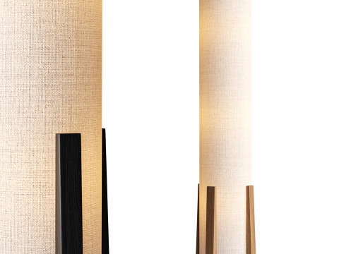 Breton 3 Light Floor Lamp in Natural Model 3D