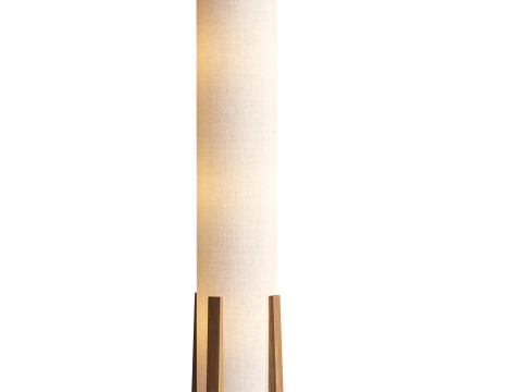 Breton 3 Light Floor Lamp in Natural 3D Модель