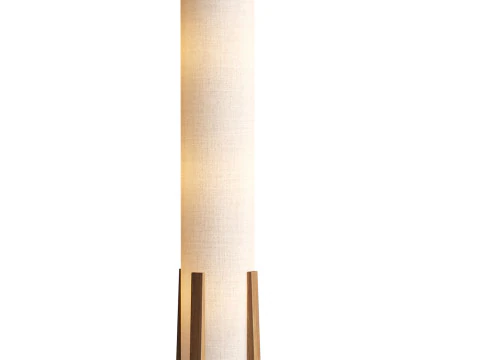Breton 3 Light Floor Lamp in Natural 3D Model