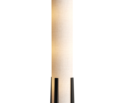 Breton 3 Light Floor Lamp in Natural 3D Модель