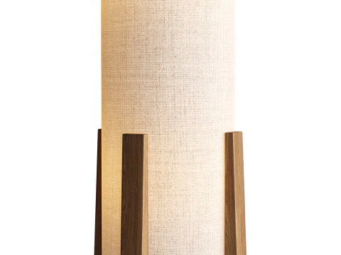 Breton 3 Light Floor Lamp in Natural 3D Model