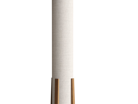 Breton 3 Light Floor Lamp in Natural 3D Модель