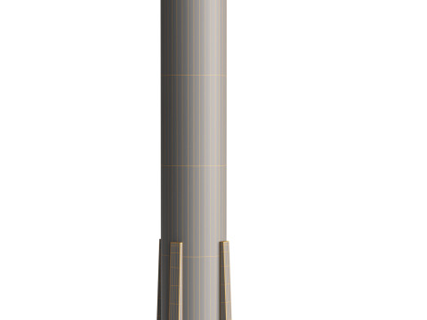 Breton 3 Light Floor Lamp in Natural 3D Модель