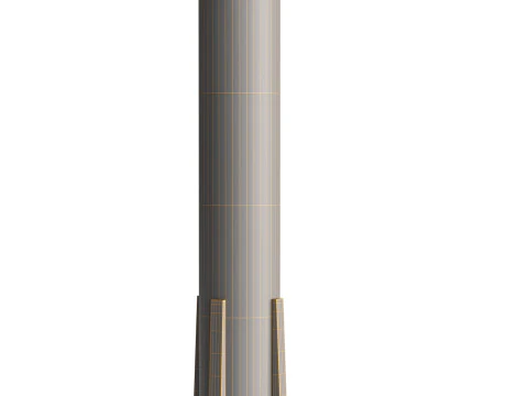 Breton 3 Light Floor Lamp in Natural 3D Model