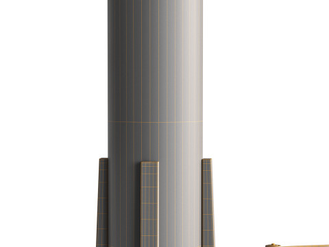 Breton 1 Light Table Lamp in Natural Model 3D