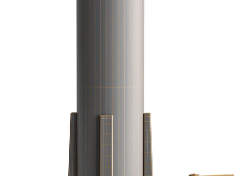 Breton 1 Light Table Lamp in Natural 3D Model