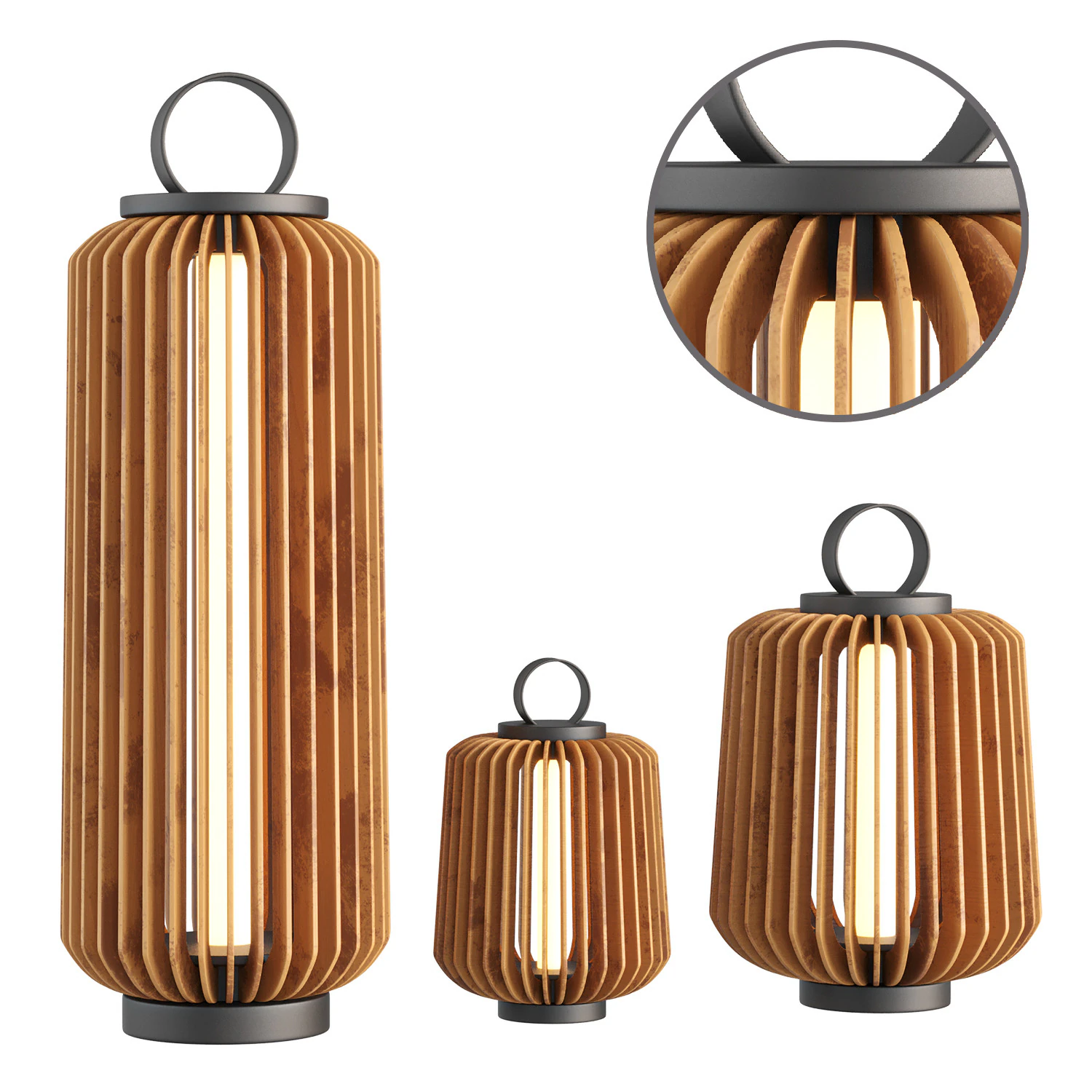 Portable Lantern Outdoor Light 3D Model .c4d .max .obj .3ds .fbx .stl .blend 