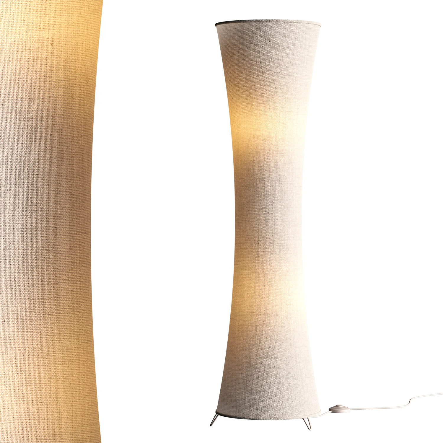 Fabric floor lamp Liana with a concave shape 3D Model .c4d .max .obj .3ds .fbx .stl .blend 