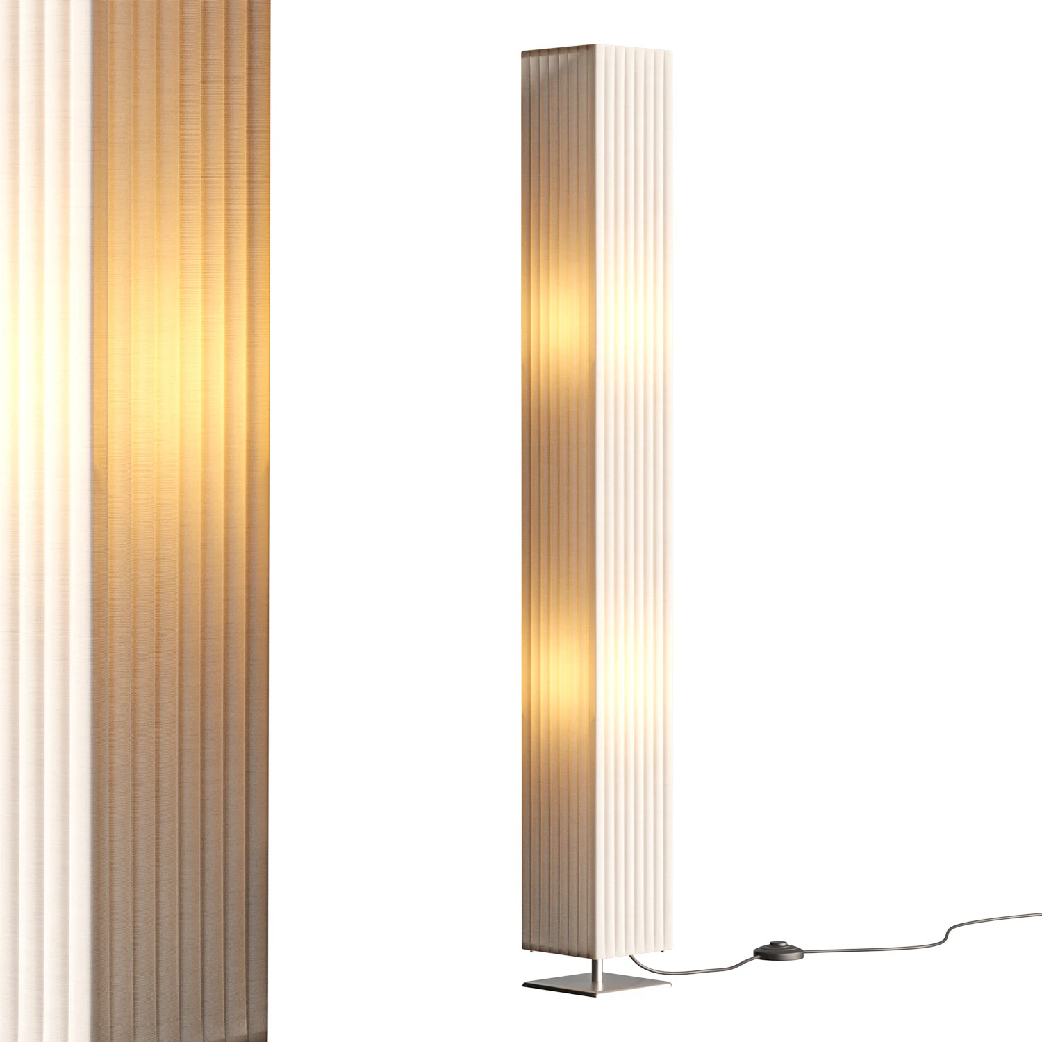 White fabric floor lamp Janno 3D Model .c4d .max .obj .3ds .fbx .stl .blend 