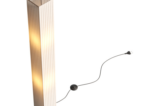 White fabric floor lamp Janno 3D-Modell