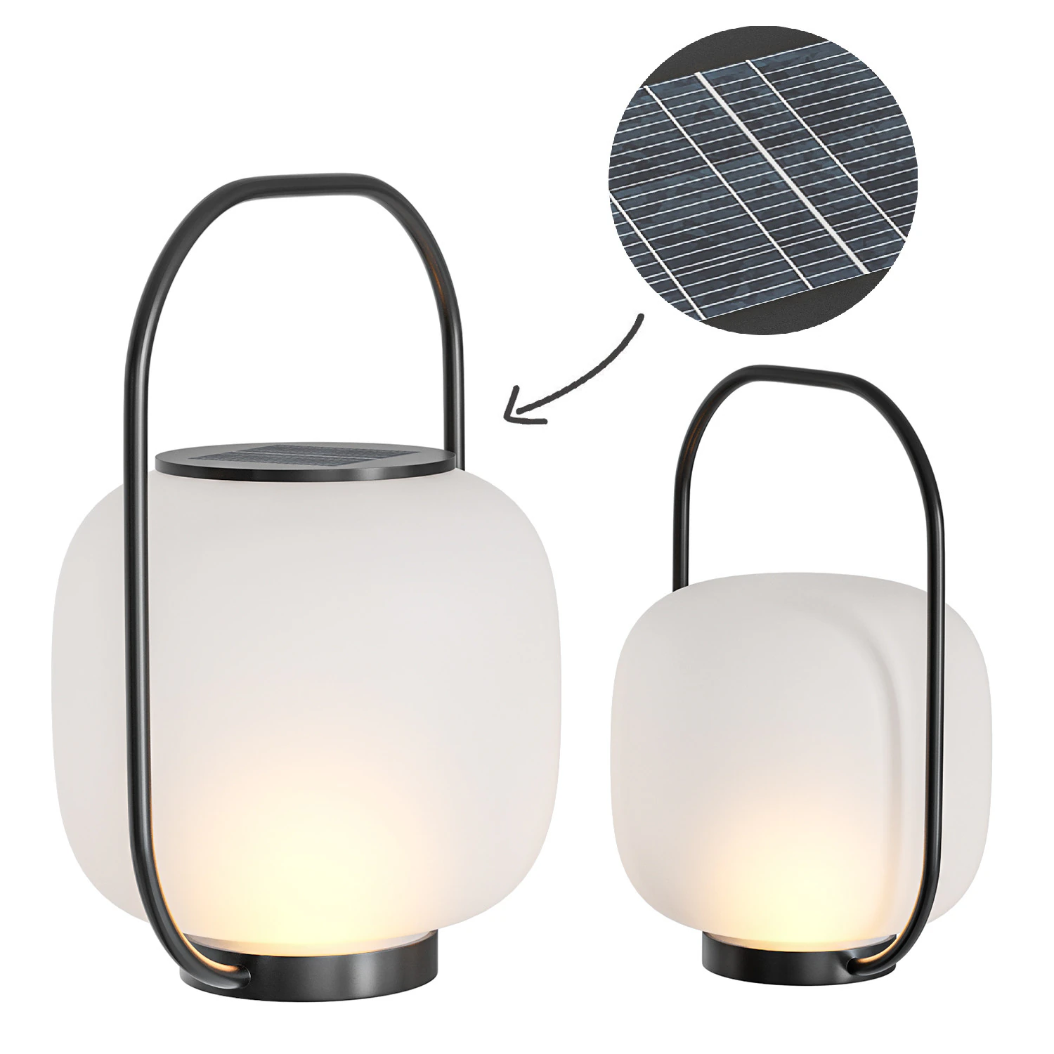 Waterproof Portable LED Rechargeable Solar Powered Outdoor Floor Lamp 3D Model .c4d .max .obj .3ds .fbx .stl .blend