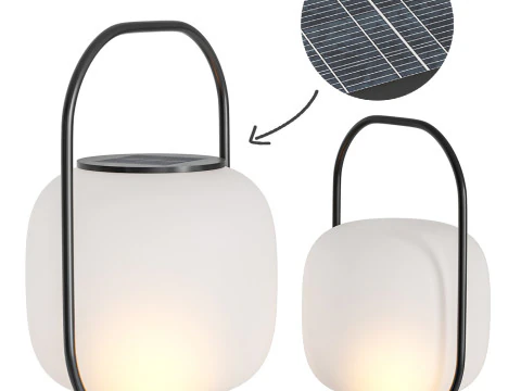 Waterdichte draagbare LED-oplaadbare buitenvloerlamp op zonne-energie 3D Model