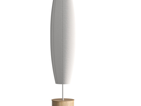 ACCORDION SPRING WOOD PAPER FLOOR LAMP BODY COLOR CREAM Modelo 3D