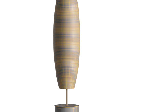 ACCORDION SPRING WOOD PAPER FLOOR LAMP BODY COLOR CREAM Modelo 3D