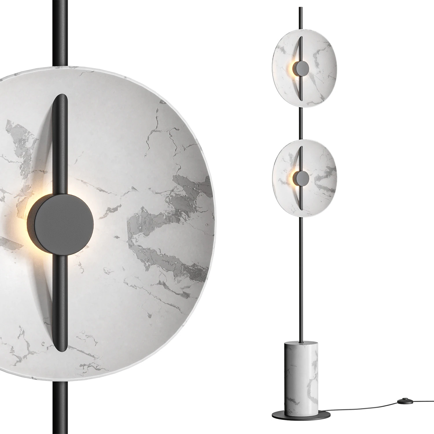 Double Moon Floor Lamp by Radilum 3D Model .c4d .max .obj .3ds .fbx .stl .blend 